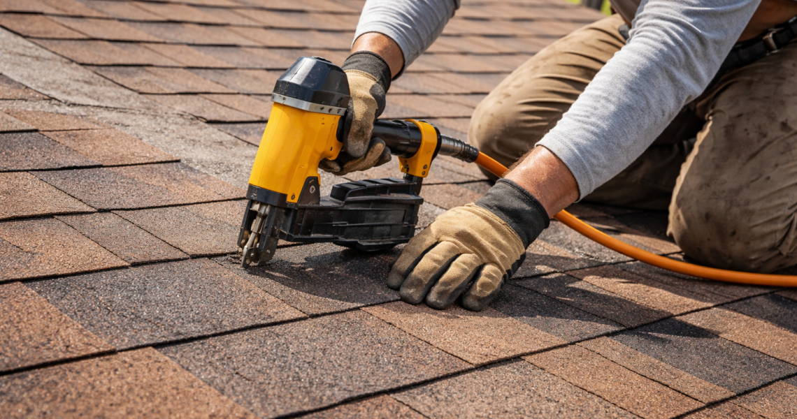 Roofing professional performing thorough post-storm inspection using advanced tools on Milwaukee commercial property